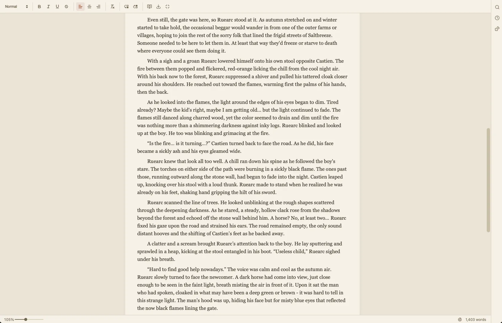 Editor in distraction-free fullscreen focus mode
